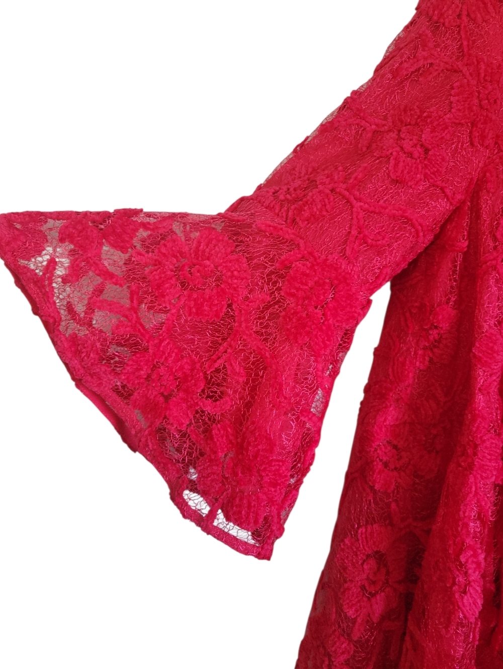 ​Free People Le Fleur Red Lace Babydoll Swing Mini Dress Festival Romatic Medium - Picture 6 of 12